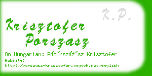 krisztofer porszasz business card